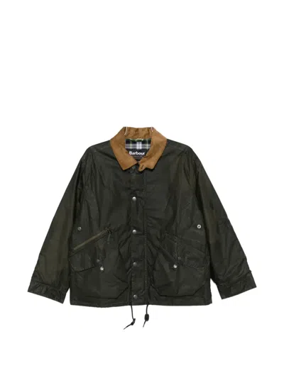 Barbour Corduroy-collar Zip-fastening Jacket In Black