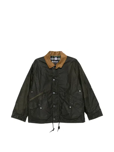 Barbour Corduroy Collar Zip Jacket In Green