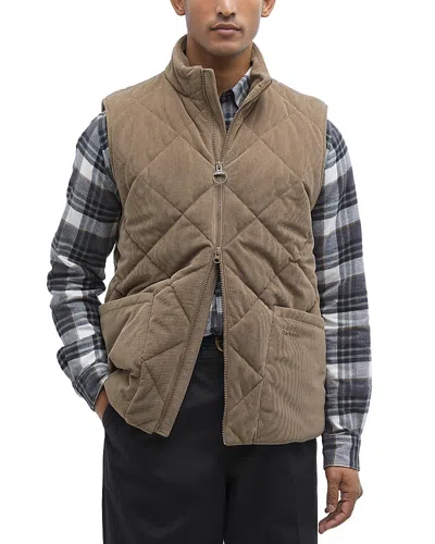 Barbour Liddesdale Quilted Corduroy Vest In Fossil