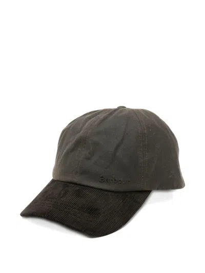 Barbour Corduroy Panelled Cap In Black