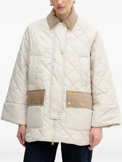 Barbour Corduroy Quilted Jacket In Neutral