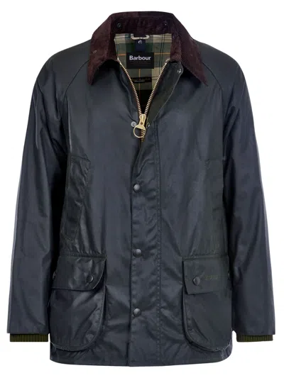 Barbour Corduroy Spread Collar Long Sleeve Coat For Men In Black