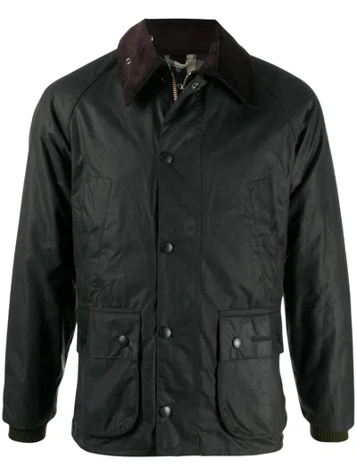Barbour Corduroy Spread Collar Long Sleeve Coat For Men In Black