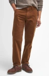 Barbour Stretch Corduroy Tailored Fit Pants In Dark Honey