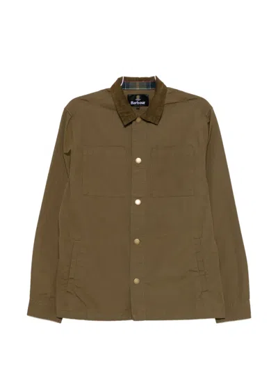 Barbour Corduroy-collar Overshirt In Brown