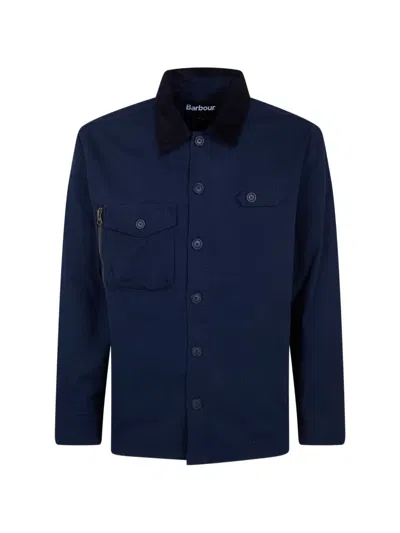 Barbour Corduroy-collar Shirt Jacket In Blue