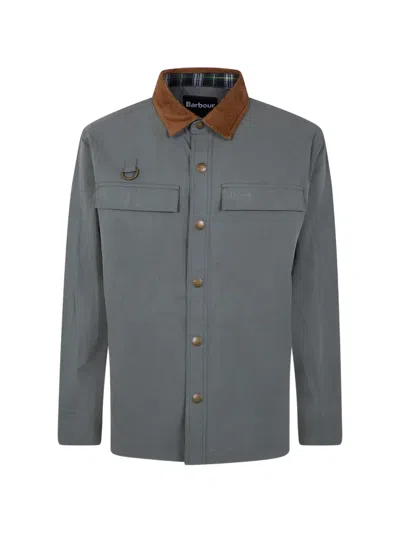 Barbour Spey Corduroy Collar Overshirt Jacket In Gray