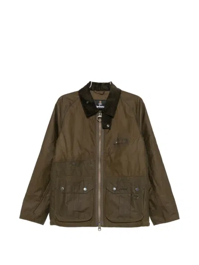Barbour Corduroy-collar Zip-fastening Jacket In Brown