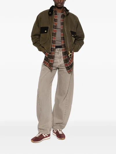 Barbour Corduroy-trim Zip-fastening Jacket In Green