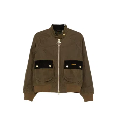 Barbour Corduroy-trim Zip-fastening Jacket In Green