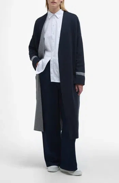 Barbour Coretta Double Face Cotton Cardigan In Blue