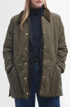 Barbour Cornelia Quilted Jacket In Deep Olive/ancient Tartan