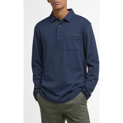 Barbour Corpatch Long Sleeve Polo In Blue