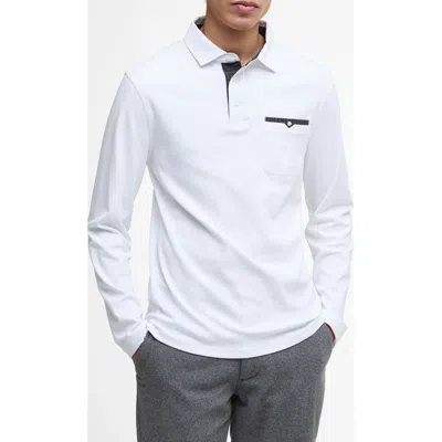 Barbour Long Sleeve Cornpatch Polo Shirt In White