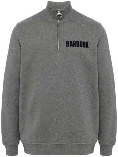 Barbour Cotes Half-zip Sweatshirt In Grey