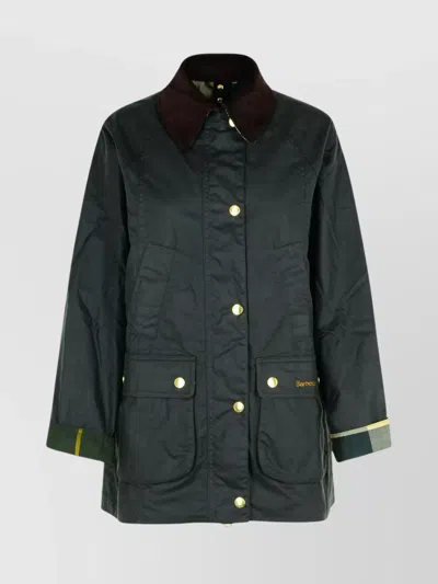 Barbour Modern Beadnell Waxed Cotton Jacket In Green