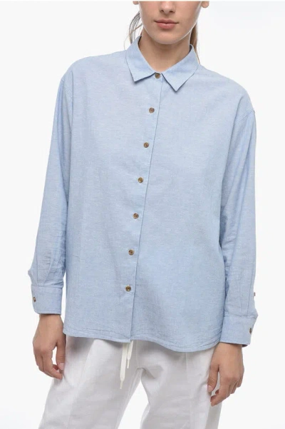 Barbour Cotton And Linen Rutherglen Shirt In Blue