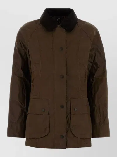 Barbour Cotton Beadnell Jacket Collared Long Sleeves In Brown