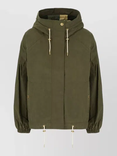 Barbour Hawkridge Hooded Rain Jacket Drawstring Hem In Green