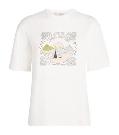 Barbour Cotton Camp Logo T-shirt In White