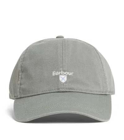 Barbour Cotton Cascade Baseball Cap In Gray
