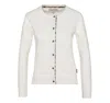 Barbour Cotton-cashmere Blend Cardigan With Tartan Accents In Toni Neutri