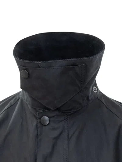 Barbour Cotton Cerato Jacket With Velvet Collar In Navy
