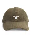 Barbour Cotton Corduroy Preston Baseball Cap In Green