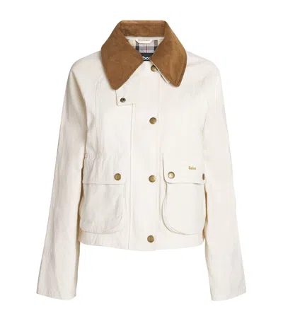 Barbour Cotton Cropped Beadnell Casual Jacket In White