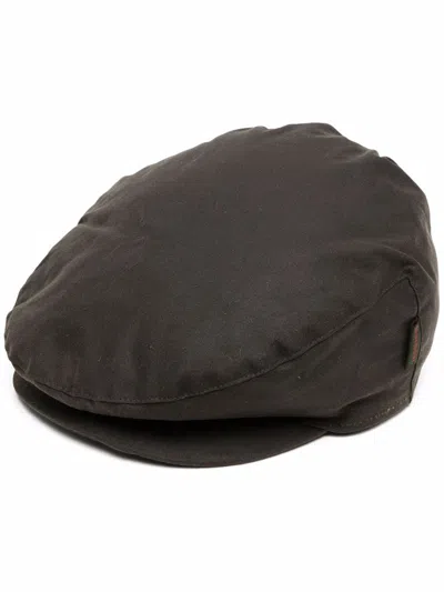 Barbour Cotton Dart Detailing Flat Peak Slip-on Hat In Green