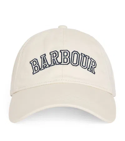 Barbour Cotton Emily Sports Baseball Cap In Ivory