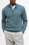 Barbour Cotton Half Zip Sweater In Blue