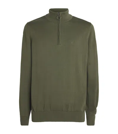 Barbour Cotton Half-zip Sweater In Green