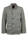 Barbour Cotton Jacket With Pockets And Buttons In Multicolour