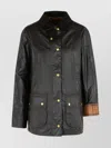 Barbour Cotton Jacket With Collared Neck And Flap Pockets In Gray