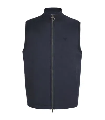 Barbour Cotton Knitted Dryburn Gilet In Blue