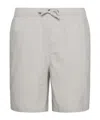 Barbour Cotton Linen Relaxed Shorts In Mist Color