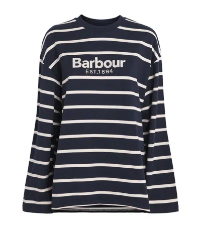 Barbour Cotton Logo Sweatshirt In Blue