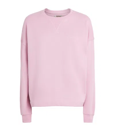 Barbour Cotton Logo Sweatshirt In Pink