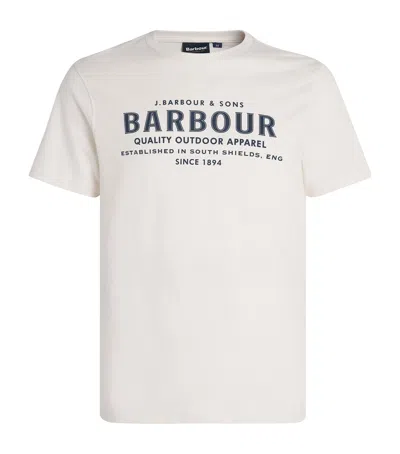 Barbour Cotton Moorside Logo T-shirt In Neutral