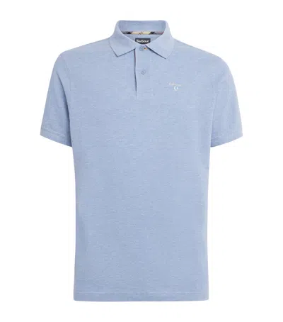 Barbour Cotton Pique Polo Shirt In Blue