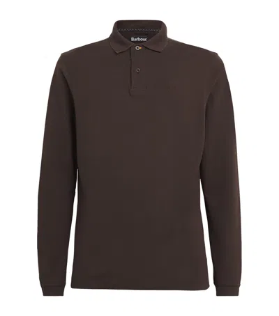 Barbour Cotton Piqué Polo Shirt In Brown