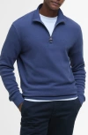 Barbour Pique Regular Fit Quarter Zip Sweater In Oceana
