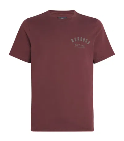 Barbour Cotton Preppy Logo T-shirt In Burgundy