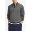 Barbour Cotton Half Zip Knitted Jumper In Gray
