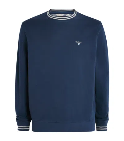 Barbour Cotton Rosford Crew Neck Sweatshirt In Blue