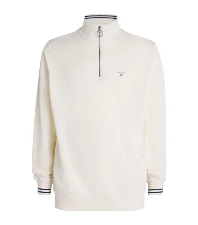 Barbour Cotton Rosford Half-zip Sweatshirt In Neutral