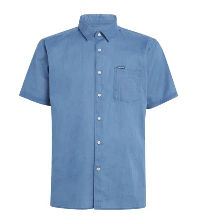 Barbour Cotton Short-sleeve Shirt In Blue