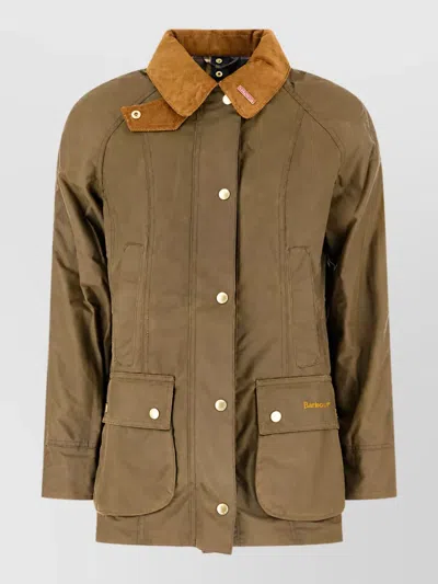 Barbour Cotton Single Breasted Coat In Brown