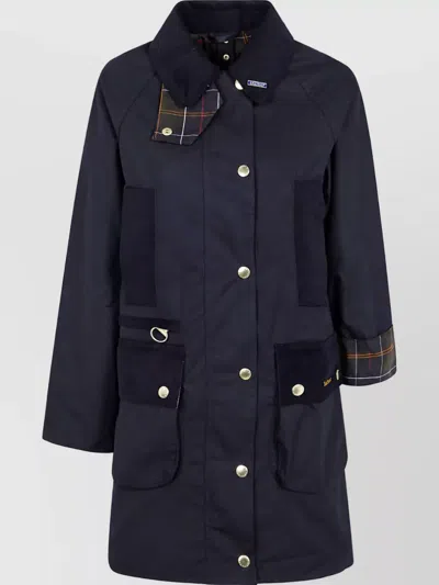 Barbour Cotton Single-breasted Coat In Blue